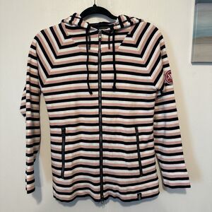 Holebrook Sweden Full Zip Jacket Women S Navy Blue Pink Hooded Zip Pockets